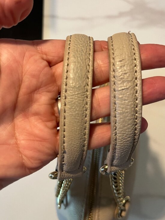 Steve Madden Taupe Faux Leather Satchel Crossbody Bag - Picture 8 of 14